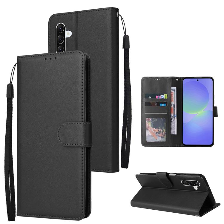 Custodia per cellulare multifunzionale in pelle con 3 slot per schede, For Galaxy A26 5G / A18 / A17, For Galaxy A57 5G, For Galaxy A37 5G, For Galaxy A56 5G