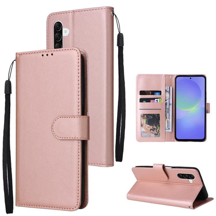 Custodia per cellulare multifunzionale in pelle con 3 slot per schede, For Galaxy A36 5G, For Galaxy A55 5G, For Galaxy A35 5G, For Galaxy A15