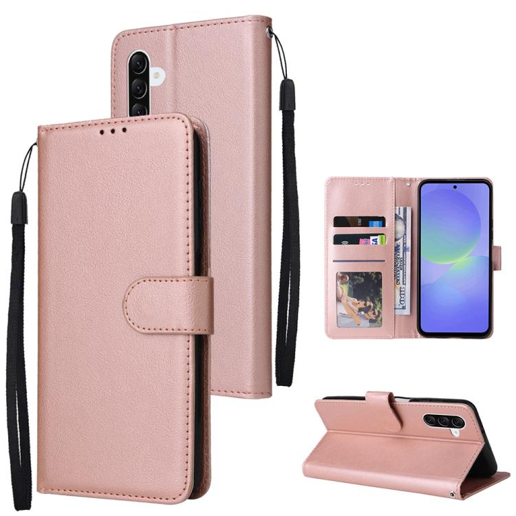 Custodia per cellulare multifunzionale in pelle con 3 slot per schede, For Galaxy A26 5G / A18 / A17, For Galaxy A57 5G, For Galaxy A37 5G, For Galaxy A56 5G