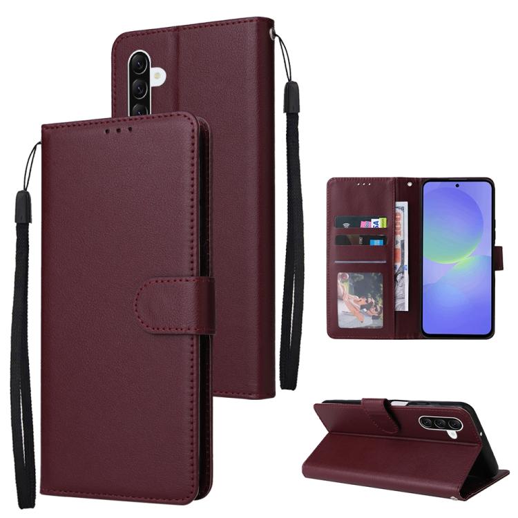 Custodia per cellulare multifunzionale in pelle con 3 slot per schede, For Galaxy A26 5G / A18 / A17, For Galaxy A57 5G, For Galaxy A37 5G, For Galaxy A56 5G