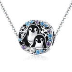 Accessori per bracciale casa pinguino in argento sterling S925 con perline di diamanti