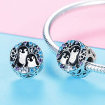 Accessori per bracciale casa pinguino in argento sterling S925 con perline di diamanti