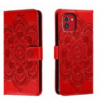 Custodia in pelle per telefono con motivo in rilievo Sun Mandala, For Samsung Galaxy A33 5G, ForSamsung  Galaxy A03, For Samsung Galaxy A13