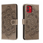 Custodia in pelle per telefono con motivo in rilievo Sun Mandala, For Samsung Galaxy A33 5G, ForSamsung  Galaxy A03, For Samsung Galaxy A13