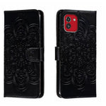 Custodia in pelle per telefono con motivo in rilievo Sun Mandala, For Samsung Galaxy A33 5G, ForSamsung  Galaxy A03, For Samsung Galaxy A13