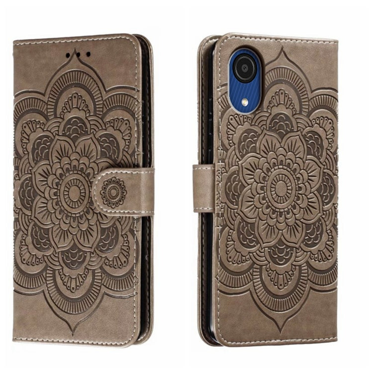 Custodia in pelle per telefono con motivo in rilievo Sun Mandala, For Samsung Galaxy A53 5G, For Samsung Galaxy A73 5G, For Samsung Galaxy A03 Core