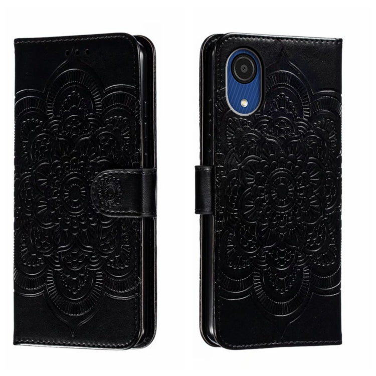 Custodia in pelle per telefono con motivo in rilievo Sun Mandala, For Samsung Galaxy A53 5G, For Samsung Galaxy A73 5G, For Samsung Galaxy A03 Core