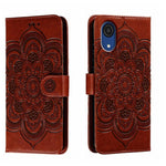 Custodia in pelle per telefono con motivo in rilievo Sun Mandala, For Samsung Galaxy A53 5G, For Samsung Galaxy A73 5G, For Samsung Galaxy A03 Core