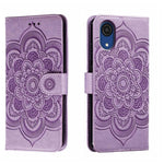 Custodia in pelle per telefono con motivo in rilievo Sun Mandala, For Samsung Galaxy A53 5G, For Samsung Galaxy A73 5G, For Samsung Galaxy A03 Core
