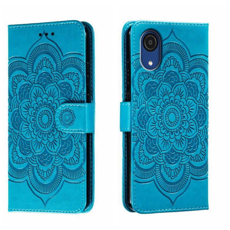 Custodia in pelle per telefono con motivo in rilievo Sun Mandala, For Samsung Galaxy A53 5G, For Samsung Galaxy A73 5G, For Samsung Galaxy A03 Core