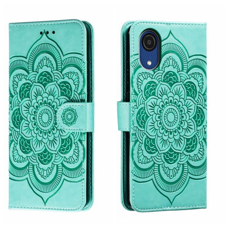 Custodia in pelle per telefono con motivo in rilievo Sun Mandala, For Samsung Galaxy A53 5G, For Samsung Galaxy A73 5G, For Samsung Galaxy A03 Core