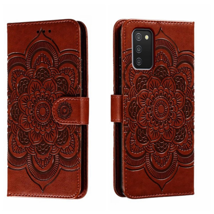 Custodia in pelle per telefono con motivo in rilievo Sun Mandala, For Samsung Galaxy M52 5G, For Samsung Galaxy A13 5G, For Samsung  Galaxy A03S