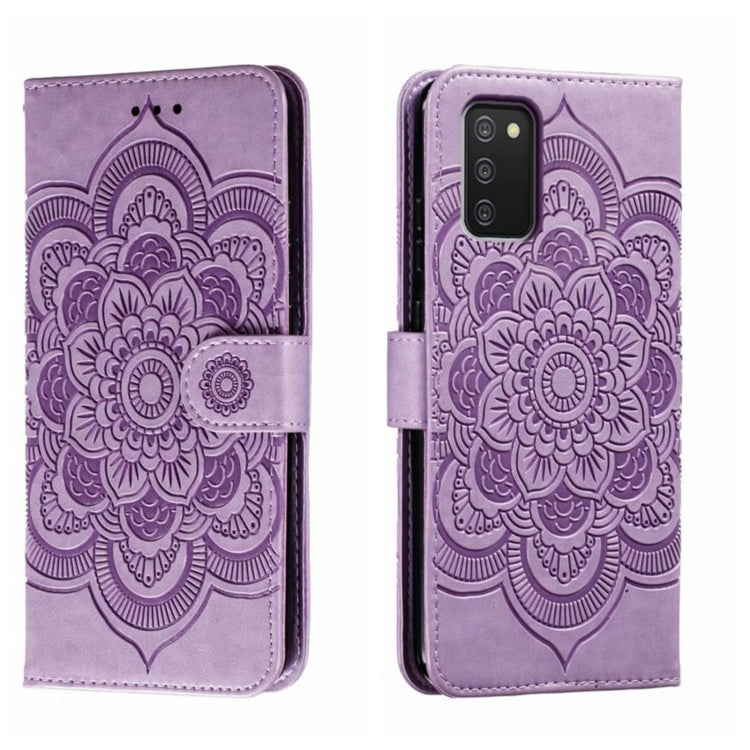 Custodia in pelle per telefono con motivo in rilievo Sun Mandala, For Samsung Galaxy M52 5G, For Samsung Galaxy A13 5G, For Samsung  Galaxy A03S