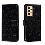Custodia in pelle per telefono con motivo in rilievo Sun Mandala, For Samsung Galaxy A33 5G, ForSamsung  Galaxy A03, For Samsung Galaxy A13