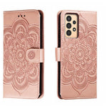 Custodia in pelle per telefono con motivo in rilievo Sun Mandala, For Samsung Galaxy A33 5G, ForSamsung  Galaxy A03, For Samsung Galaxy A13