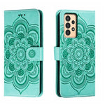 Custodia in pelle per telefono con motivo in rilievo Sun Mandala, For Samsung Galaxy A33 5G, ForSamsung  Galaxy A03, For Samsung Galaxy A13
