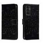 Custodia in pelle per telefono con motivo in rilievo Sun Mandala, For Samsung Galaxy M52 5G, For Samsung Galaxy A13 5G, For Samsung  Galaxy A03S