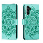 Custodia in pelle per telefono con motivo in rilievo Sun Mandala, For Samsung Galaxy A55, For Samsung  Galaxy A15, For Samsung Galaxy S23 FE