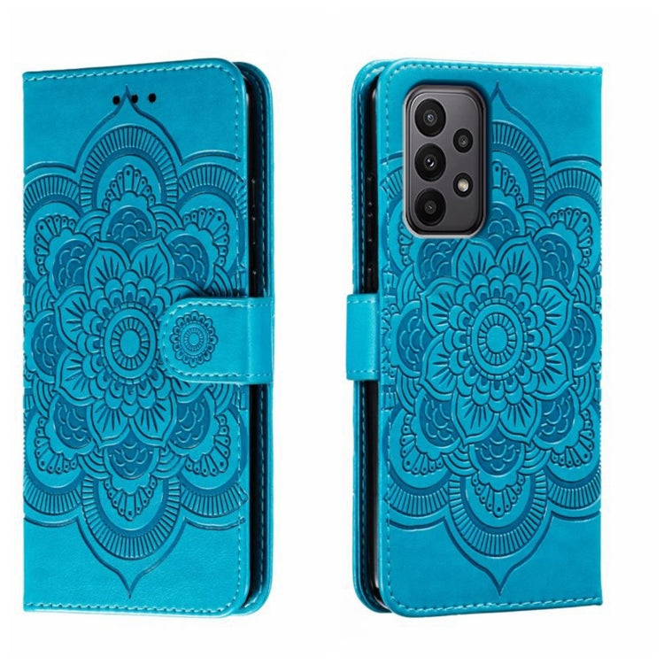 Custodia in pelle per telefono con motivo in rilievo Sun Mandala, For Samsung Galaxy A24 4G, For Samsung Galaxy M13 5G, For Samsung  Galaxy A23