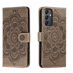 Custodia in pelle per telefono con motivo in rilievo Sun Mandala, For Samsung Galaxy A24 4G, For Samsung Galaxy M13 5G, For Samsung  Galaxy A23