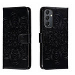 Custodia in pelle per telefono con motivo in rilievo Sun Mandala, For Samsung Galaxy A24 4G, For Samsung Galaxy M13 5G, For Samsung  Galaxy A23