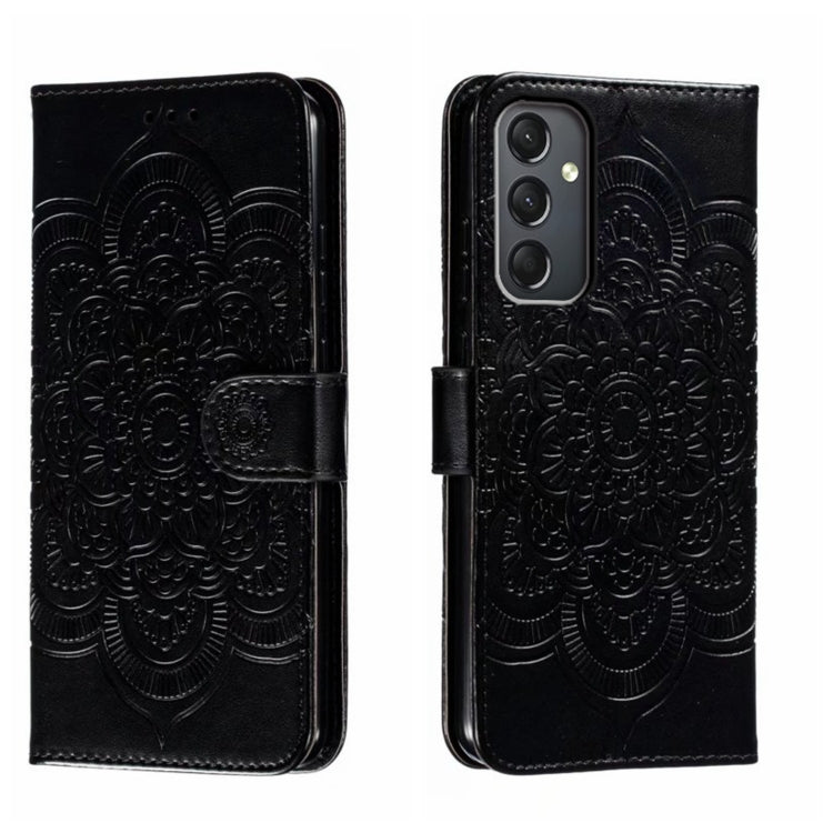 Custodia in pelle per telefono con motivo in rilievo Sun Mandala, For Samsung Galaxy A24 4G, For Samsung Galaxy M13 5G, For Samsung  Galaxy A23