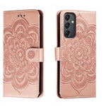 Custodia in pelle per telefono con motivo in rilievo Sun Mandala, For Samsung Galaxy A24 4G, For Samsung Galaxy M13 5G, For Samsung  Galaxy A23