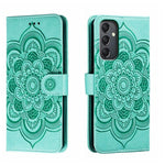 Custodia in pelle per telefono con motivo in rilievo Sun Mandala, For Samsung Galaxy A24 4G, For Samsung Galaxy M13 5G, For Samsung  Galaxy A23