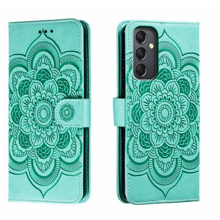 Custodia in pelle per telefono con motivo in rilievo Sun Mandala, For Samsung Galaxy A24 4G, For Samsung Galaxy M13 5G, For Samsung  Galaxy A23