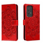 Custodia in pelle per telefono con motivo in rilievo Sun Mandala, For Samsung Galaxy A33 5G, ForSamsung  Galaxy A03, For Samsung Galaxy A13