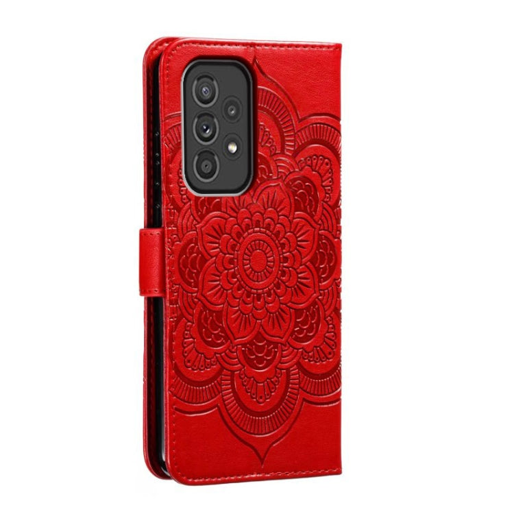 Custodia in pelle per telefono con motivo in rilievo Sun Mandala, For Samsung Galaxy A33 5G, ForSamsung  Galaxy A03, For Samsung Galaxy A13