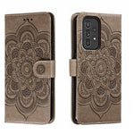 Custodia in pelle per telefono con motivo in rilievo Sun Mandala, For Samsung Galaxy A33 5G, ForSamsung  Galaxy A03, For Samsung Galaxy A13