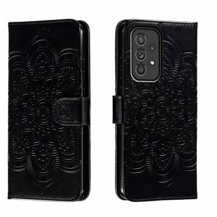Custodia in pelle per telefono con motivo in rilievo Sun Mandala, For Samsung Galaxy A33 5G, ForSamsung  Galaxy A03, For Samsung Galaxy A13