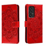 Custodia in pelle per telefono con motivo in rilievo Sun Mandala, For Samsung Galaxy A53 5G, For Samsung Galaxy A73 5G, For Samsung Galaxy A03 Core