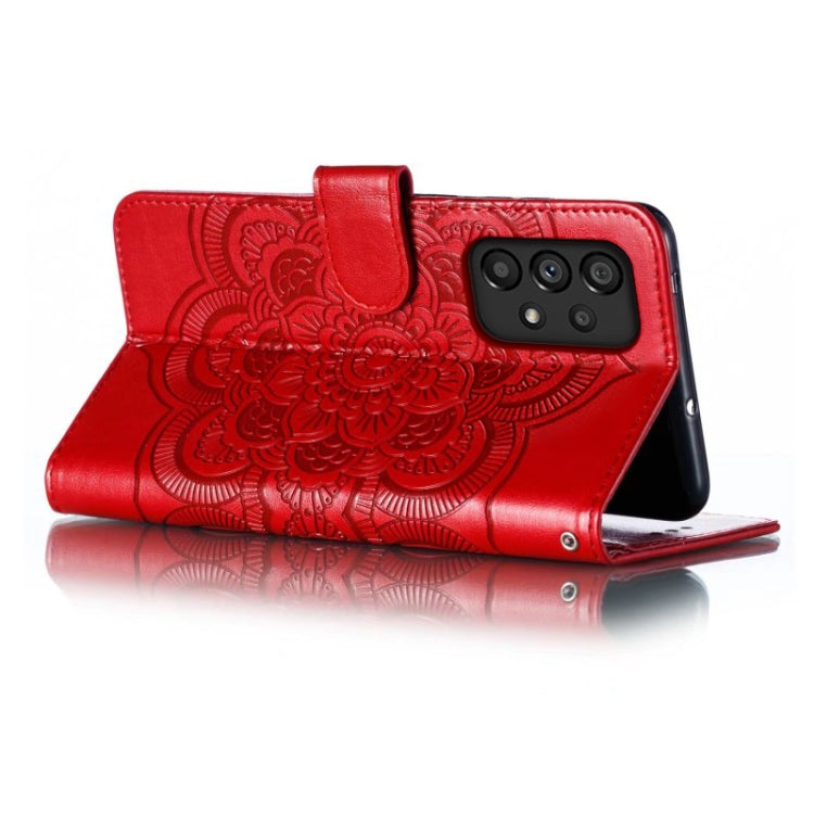 Custodia in pelle per telefono con motivo in rilievo Sun Mandala, For Samsung Galaxy A53 5G, For Samsung Galaxy A73 5G, For Samsung Galaxy A03 Core