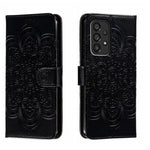 Custodia in pelle per telefono con motivo in rilievo Sun Mandala, For Samsung Galaxy A53 5G, For Samsung Galaxy A73 5G, For Samsung Galaxy A03 Core