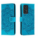 Custodia in pelle per telefono con motivo in rilievo Sun Mandala, For Samsung Galaxy A53 5G, For Samsung Galaxy A73 5G, For Samsung Galaxy A03 Core