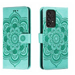Custodia in pelle per telefono con motivo in rilievo Sun Mandala, For Samsung Galaxy A53 5G, For Samsung Galaxy A73 5G, For Samsung Galaxy A03 Core