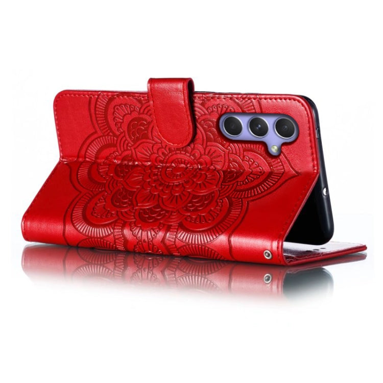 Custodia in pelle per telefono con motivo in rilievo Sun Mandala, For Samsung Galaxy A55, For Samsung  Galaxy A15, For Samsung Galaxy S23 FE