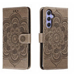 Custodia in pelle per telefono con motivo in rilievo Sun Mandala, For Samsung Galaxy A55, For Samsung  Galaxy A15, For Samsung Galaxy S23 FE