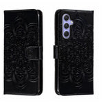 Custodia in pelle per telefono con motivo in rilievo Sun Mandala, For Samsung Galaxy A55, For Samsung  Galaxy A15, For Samsung Galaxy S23 FE