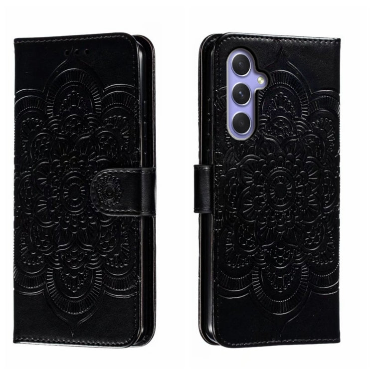 Custodia in pelle per telefono con motivo in rilievo Sun Mandala, For Samsung Galaxy A55, For Samsung  Galaxy A15, For Samsung Galaxy S23 FE