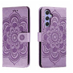 Custodia in pelle per telefono con motivo in rilievo Sun Mandala, For Samsung Galaxy A55, For Samsung  Galaxy A15, For Samsung Galaxy S23 FE