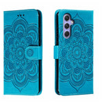 Custodia in pelle per telefono con motivo in rilievo Sun Mandala, For Samsung Galaxy A55, For Samsung  Galaxy A15, For Samsung Galaxy S23 FE