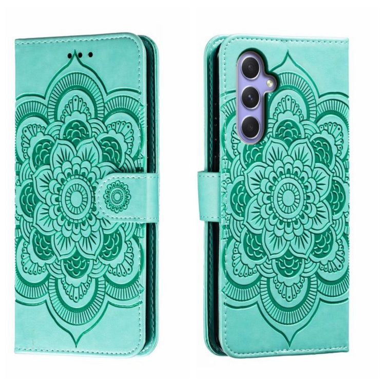 Custodia in pelle per telefono con motivo in rilievo Sun Mandala, For Samsung Galaxy A55, For Samsung  Galaxy A15, For Samsung Galaxy S23 FE