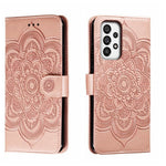 Custodia in pelle per telefono con motivo in rilievo Sun Mandala, For Samsung Galaxy A53 5G, For Samsung Galaxy A73 5G, For Samsung Galaxy A03 Core