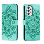 Custodia in pelle per telefono con motivo in rilievo Sun Mandala, For Samsung Galaxy A53 5G, For Samsung Galaxy A73 5G, For Samsung Galaxy A03 Core