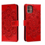 Custodia in pelle per telefono con motivo in rilievo Sun Mandala, For Samsung Galaxy A24 4G, For Samsung Galaxy M13 5G, For Samsung  Galaxy A23