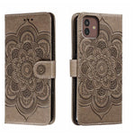 Custodia in pelle per telefono con motivo in rilievo Sun Mandala, For Samsung Galaxy A24 4G, For Samsung Galaxy M13 5G, For Samsung  Galaxy A23