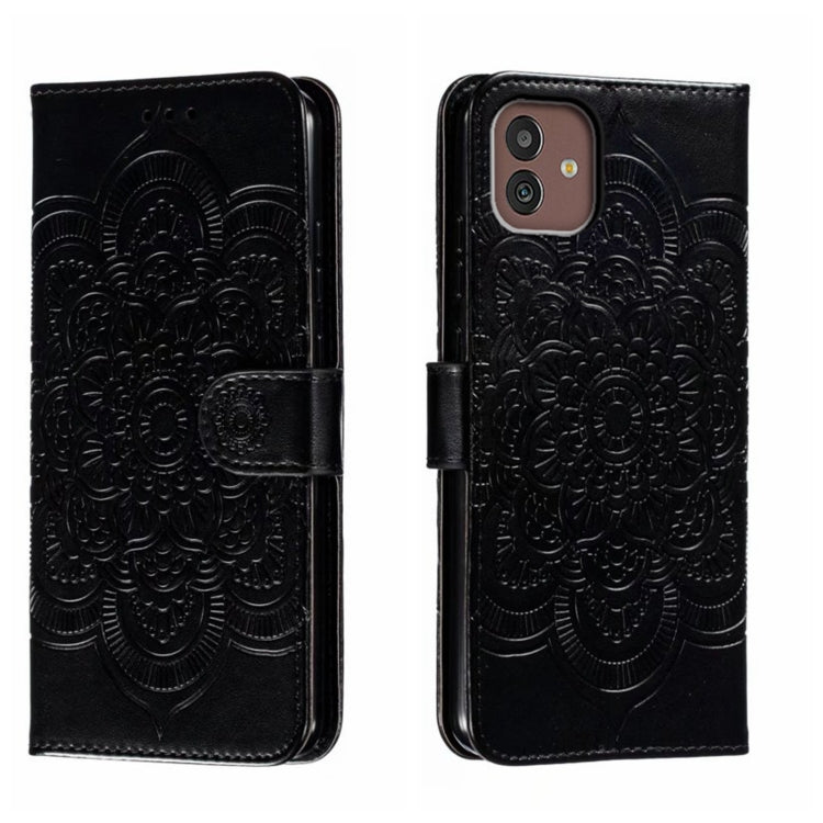 Custodia in pelle per telefono con motivo in rilievo Sun Mandala, For Samsung Galaxy A24 4G, For Samsung Galaxy M13 5G, For Samsung  Galaxy A23